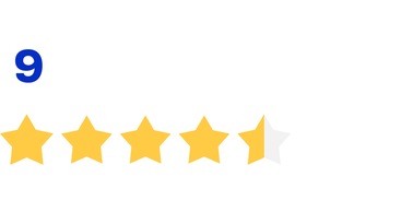 4,5 sterren - cijfer 9
