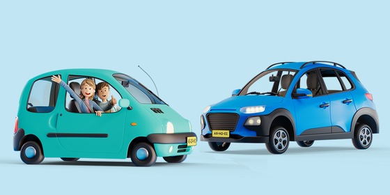 Blauwe auto
