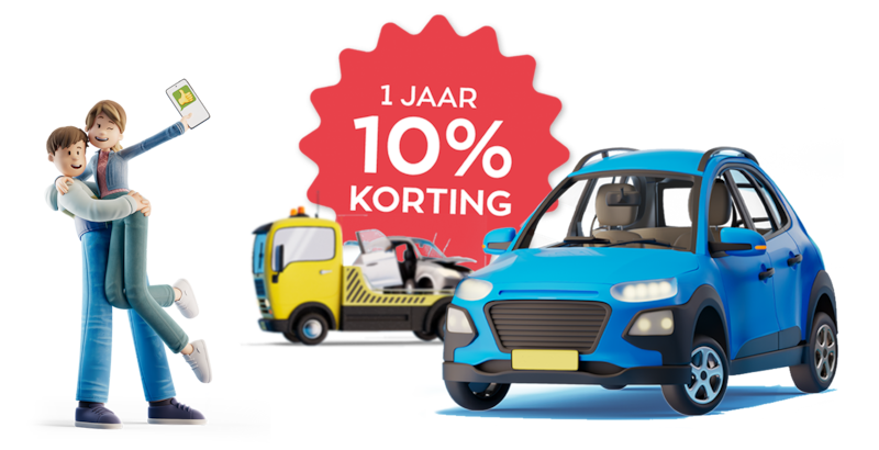 Stel staat naast blauwe auto