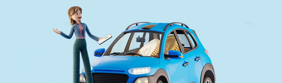 Vrouw staat voor auto
