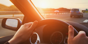 Zonneschijn in een auto
