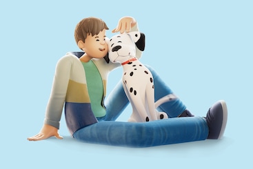 Matthijs knuffelt hond