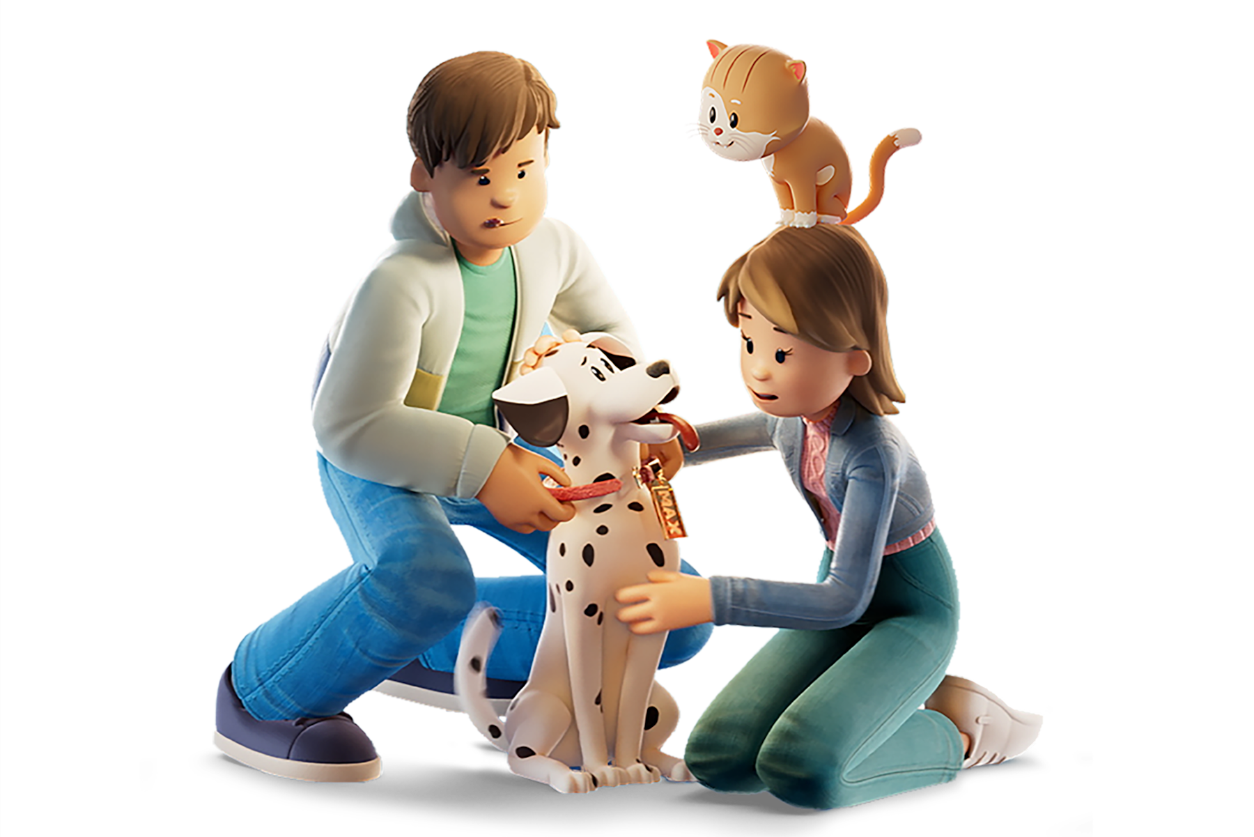 Roos en Matthijs met Max de Dalmatier