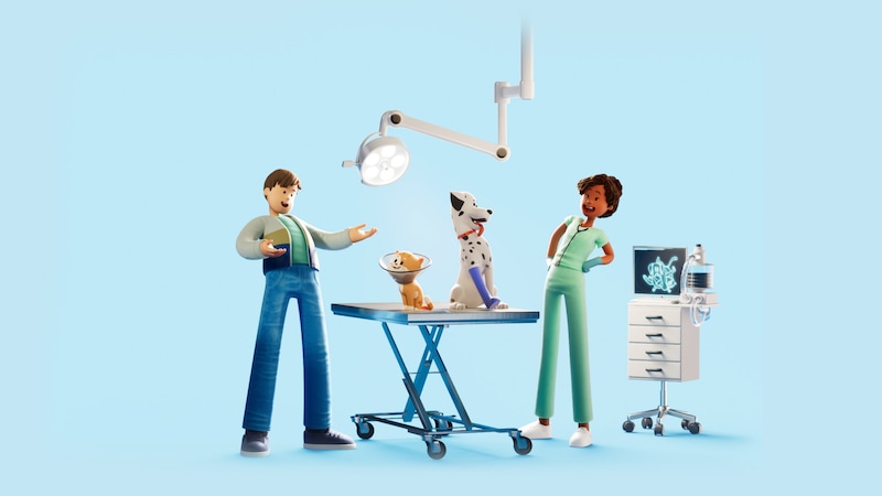 Huisdier bij specialist op behandeltafel