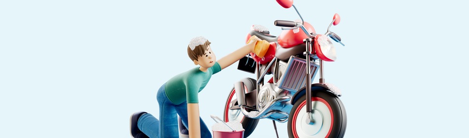 Matthijs wast rode motor