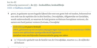Paarse Krokodil in Van Dale