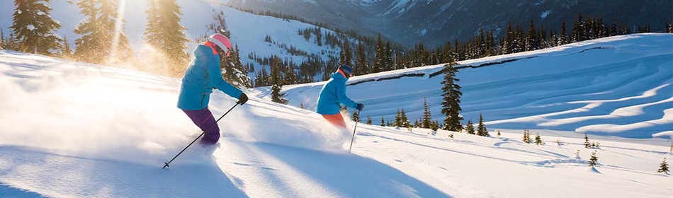 Skiers op piste