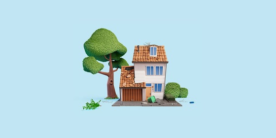 Huis met stormschade