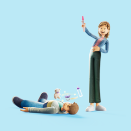 Roos met zwangerschapstest