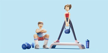 Roos en Matthijs sporten