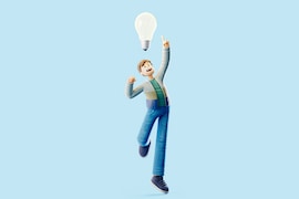 Man heeft idee met lampje boven hoofd