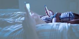 Blauw licht telefoon