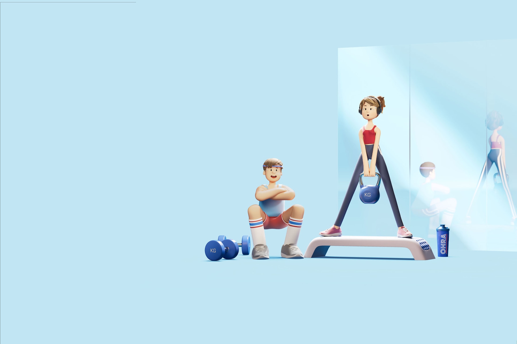 Roos en Matthijs fitnessen