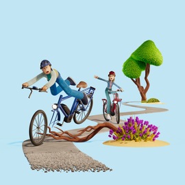 Roos en Matthijs fietsen Veluwe